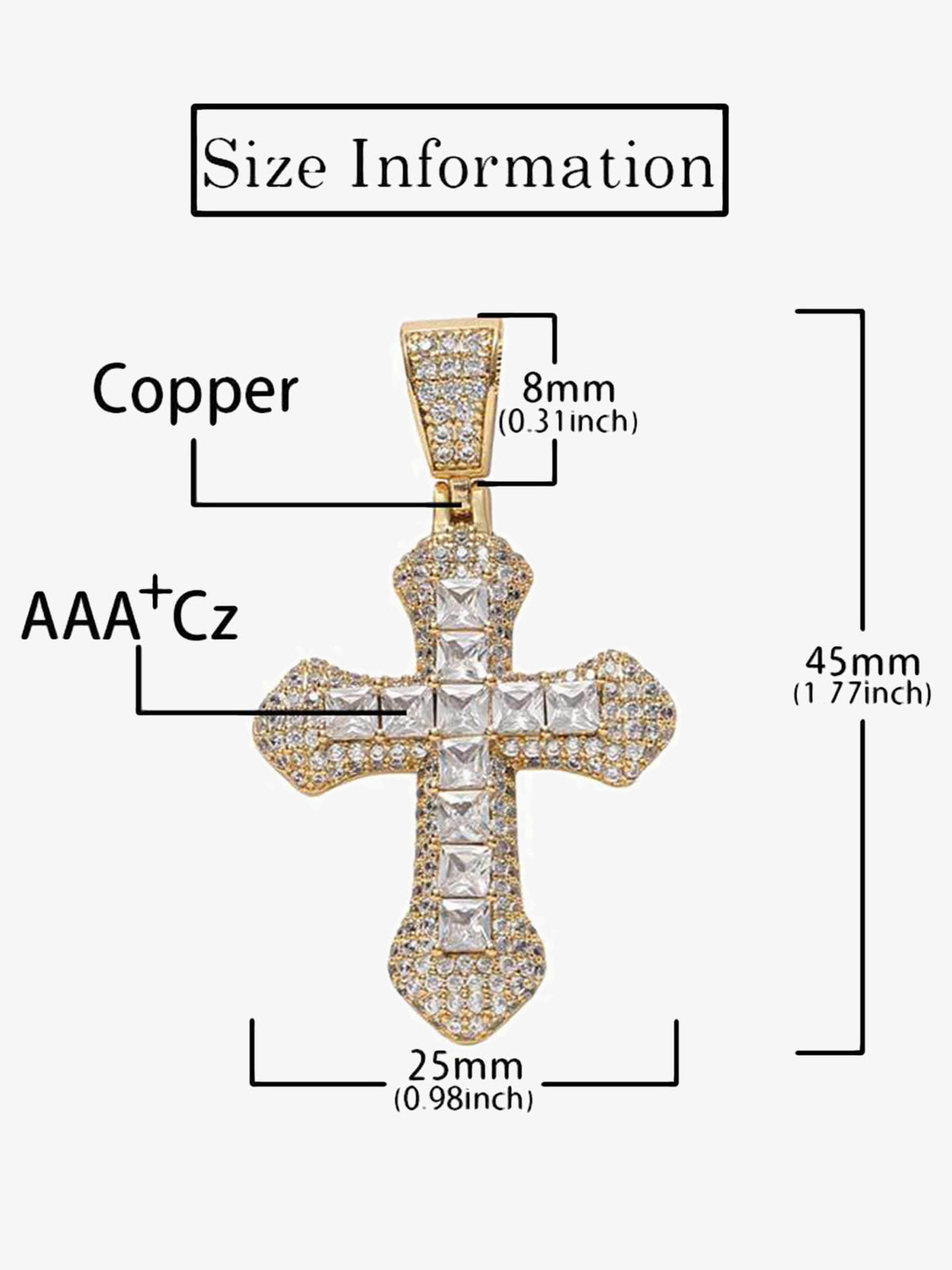 Thesupermade Corss Full Diamond Necklace-1514 