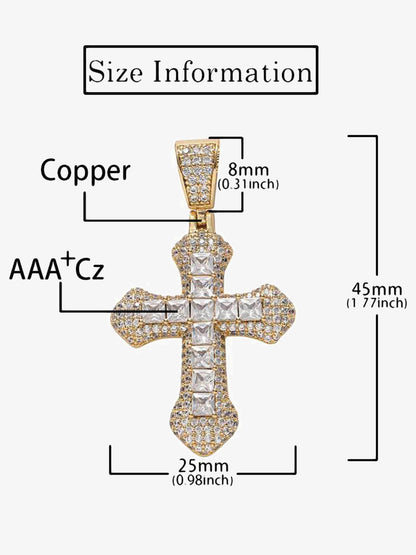 Thesupermade Corss Full Diamond Necklace-1514 