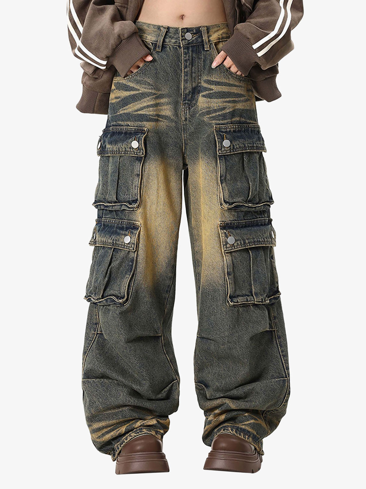 Thesupermade Multi-pocket Cargo Jeans - 1919 