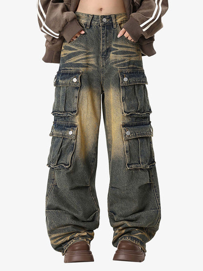 Thesupermade Multi-pocket Cargo Jeans - 1919 