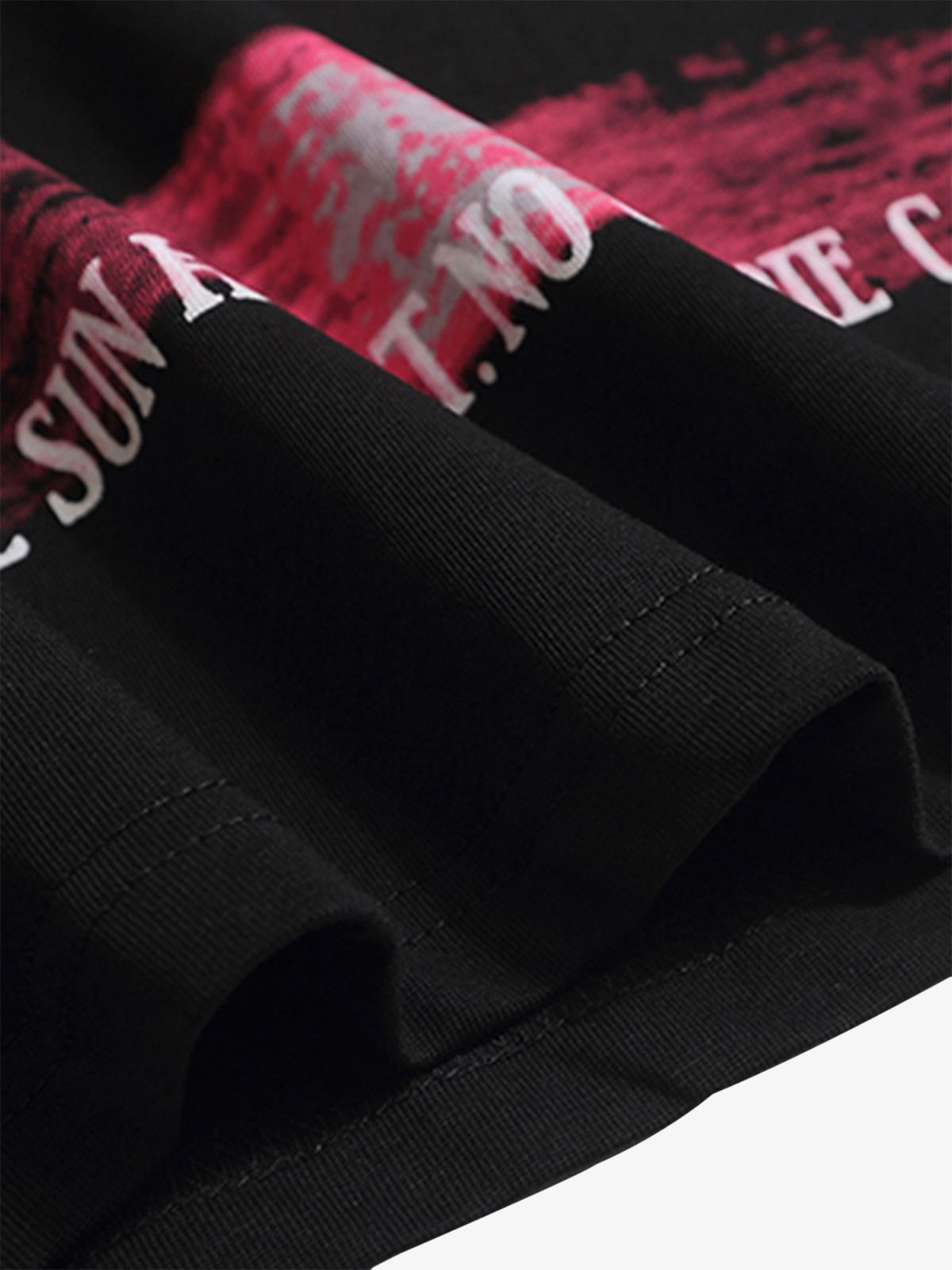 Dark Sunset Ocean Print Street Rap T-shirt 