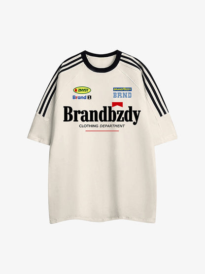 High Street Retro Badge Jersey T-shirt - 2084 