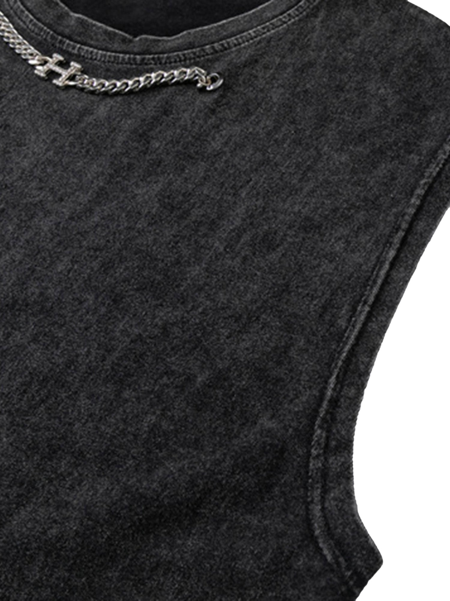 Thesupermade Hip-hop Loose Washed Undershirt -1606