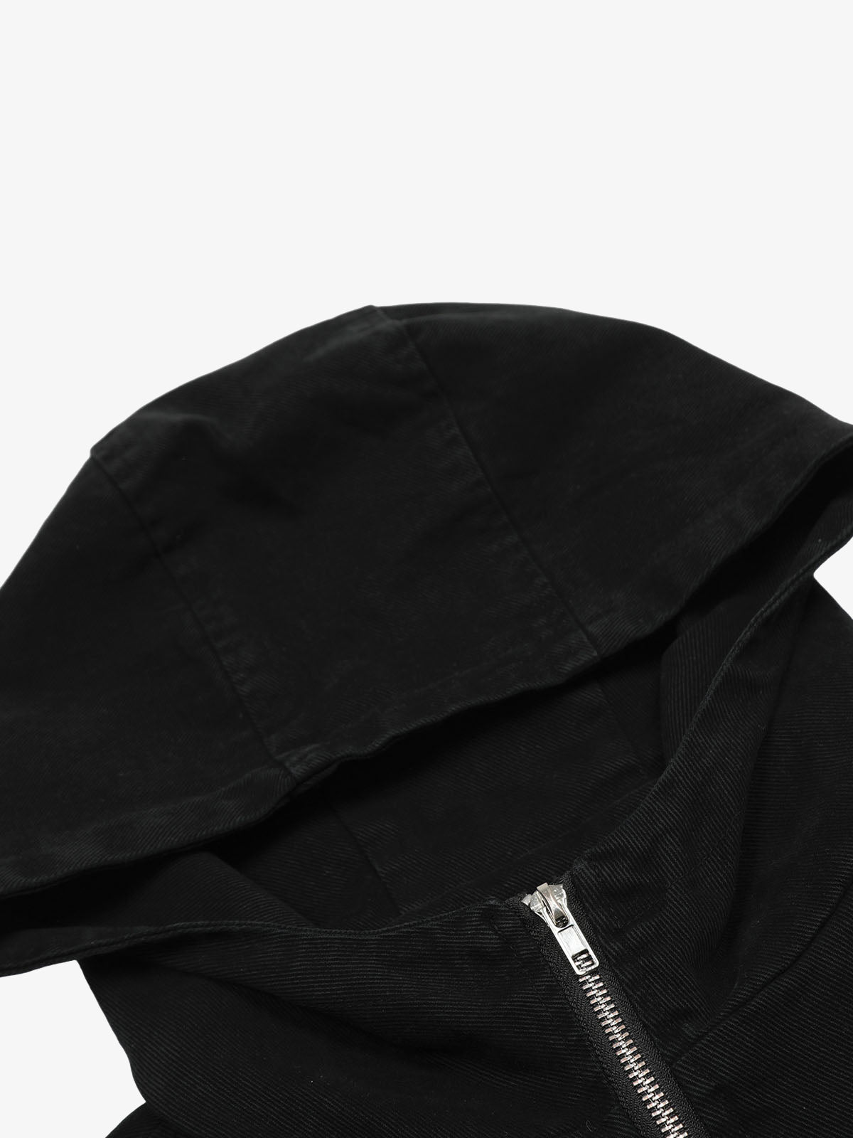 Washed Distressed Patchwork Work Hooded Jacket 
