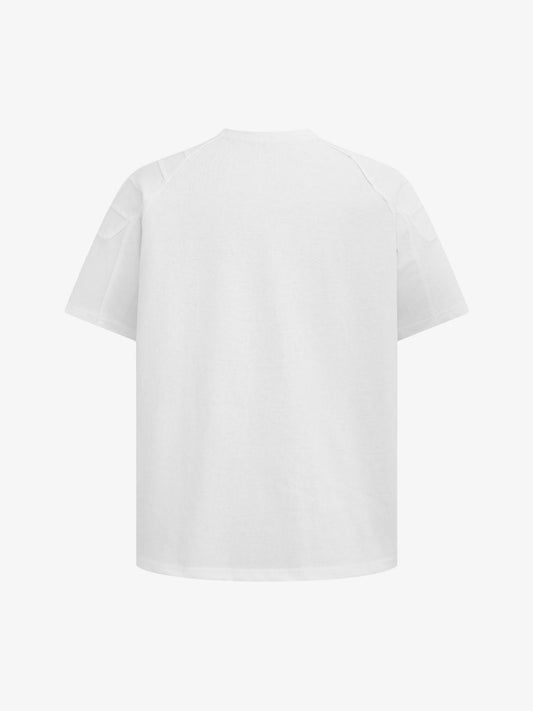 Retro Motorcycle Pleated Patch T-shirt 