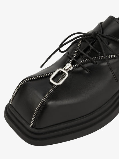 Thesupermade Punk Personality Zipper Design Leather Shoes - 2173 