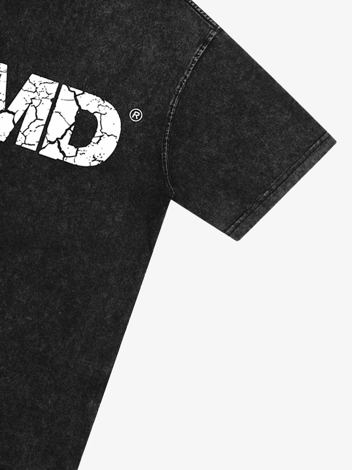 Original Vintage Cracked Letter Graphic T-Shirt 
