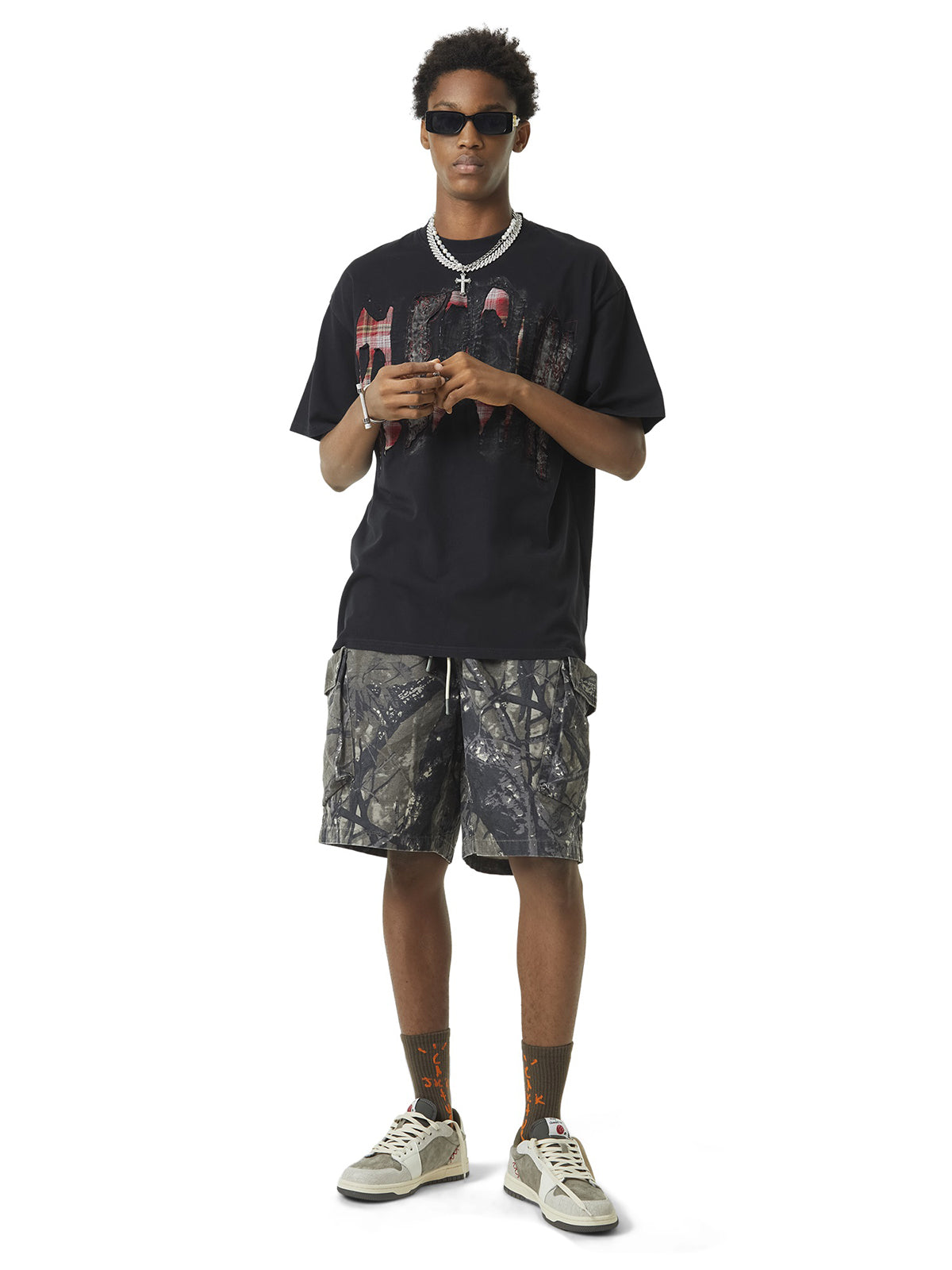 Thesupermade Fallen Leaf Camouflage Pocket Workwear Shorts - 2050 