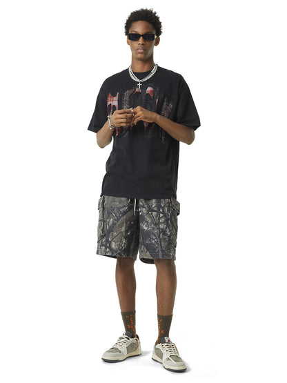 Thesupermade Fallen Leaf Camouflage Pocket Workwear Shorts - 2050 
