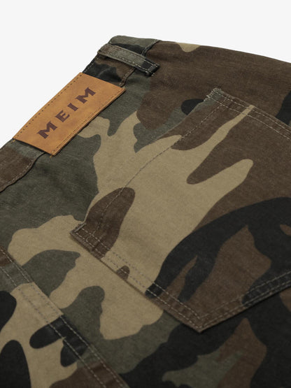 Camouflage Multi-Pocket Cargo Jorts 