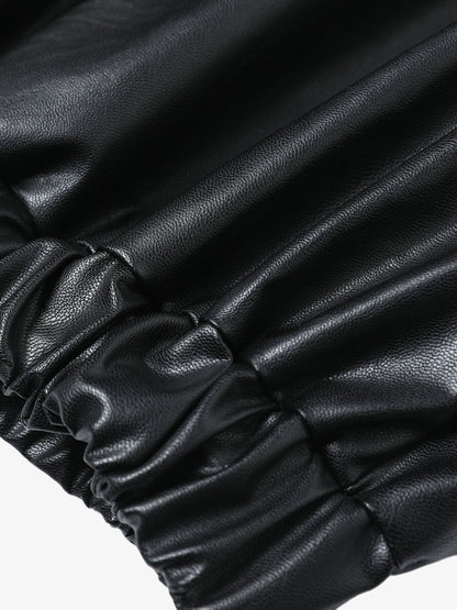 Patchwork Pu Leather Motorcycle Jacket 