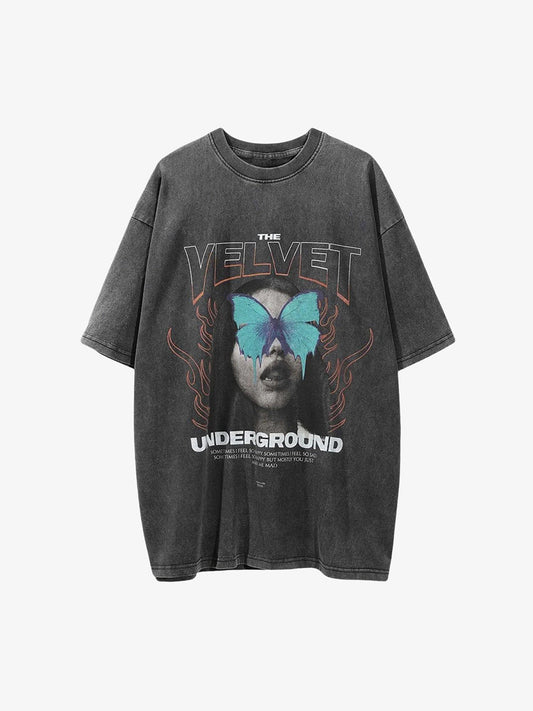 Thesupermade Character Printed Washed & Aged T-Shirt - 2055 