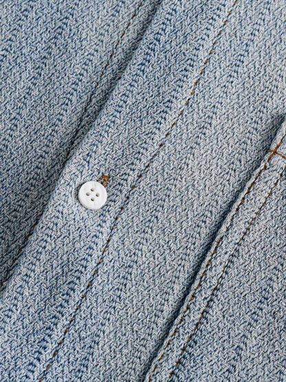 Thesupermade Gradient Denim Short-Sleeve Shirt 