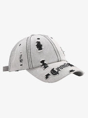 Distressed Letter Embroidery Baseball Cap 