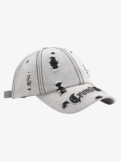 Distressed Letter Embroidery Baseball Cap 