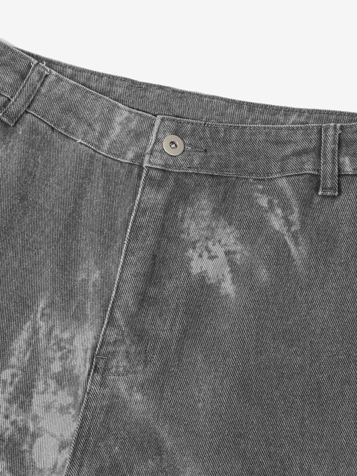 Thesupermade High Street Hip-hop Distressed Washed Work Jeans 