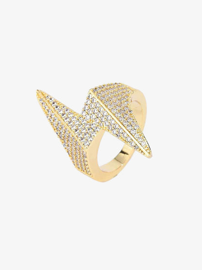 Thesupermade Lightning-shaped Zirconia Ring 