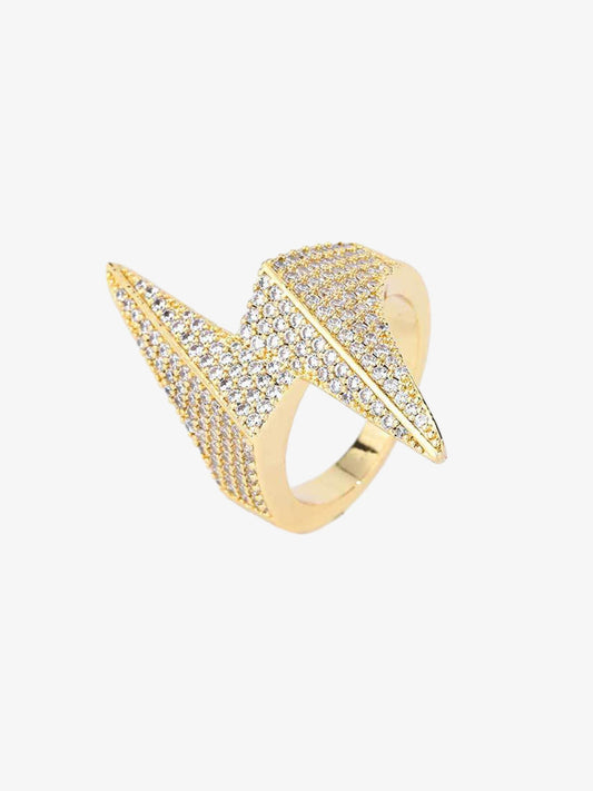 Thesupermade Lightning-shaped Zirconia Ring 