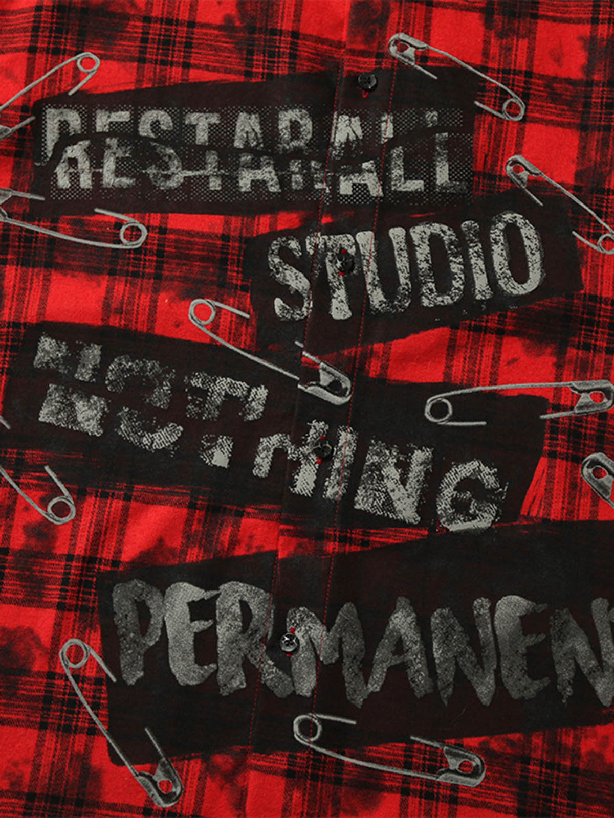 Street Creative Pin Print Plaid Shirt 