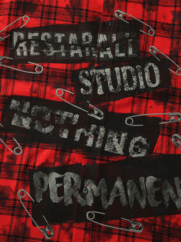 Street Creative Pin Print Plaid Shirt 