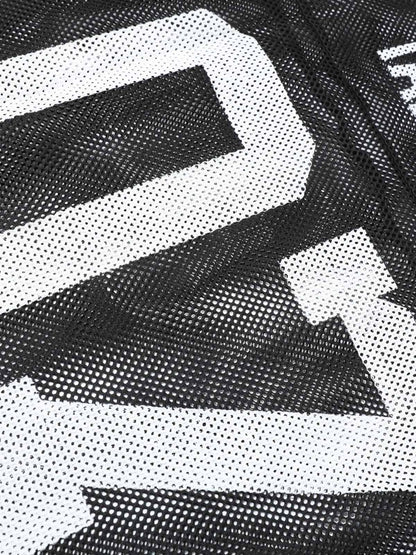 Jersey Mesh Blouse Hollow T-shirt 