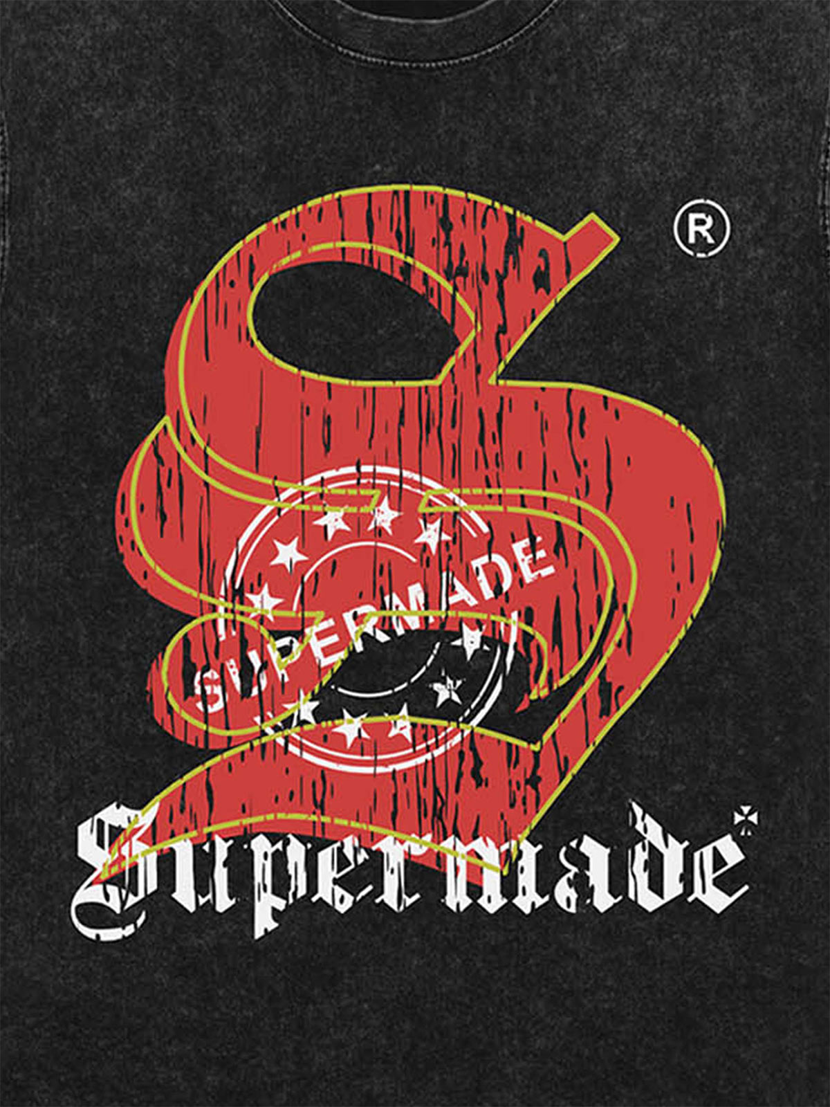 Thesupermade Street Distressed Stamped Letters T-shirt 