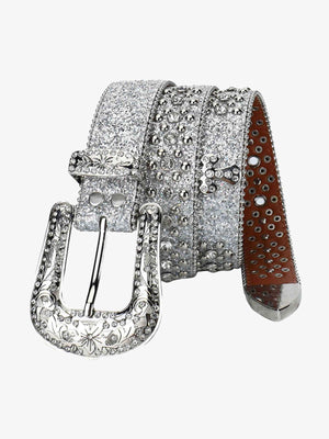 Thesupermade Studded Rhinestone Belt-1797 