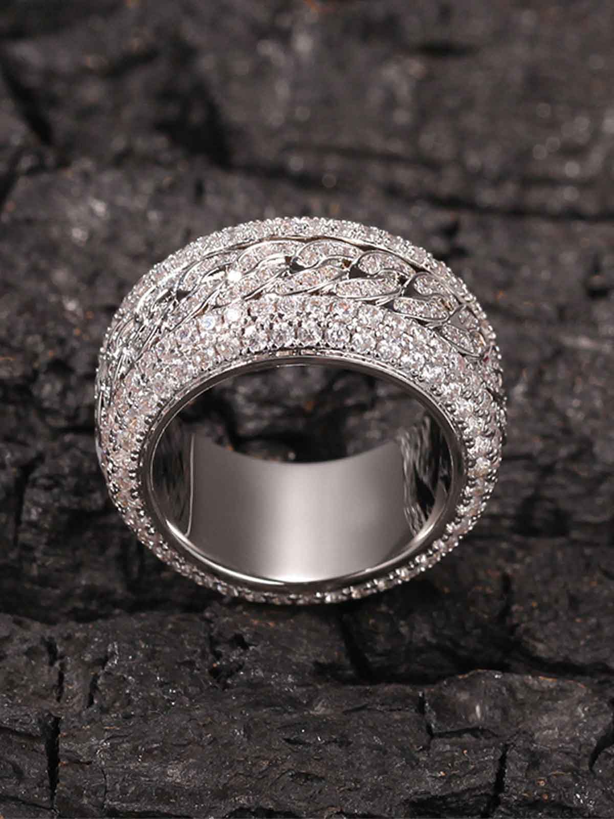 Thesupermade Full Diamond Spinnable Ring 
