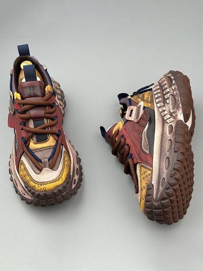 Stitching Letter Tire Sole Platform Sneakers - 2335 