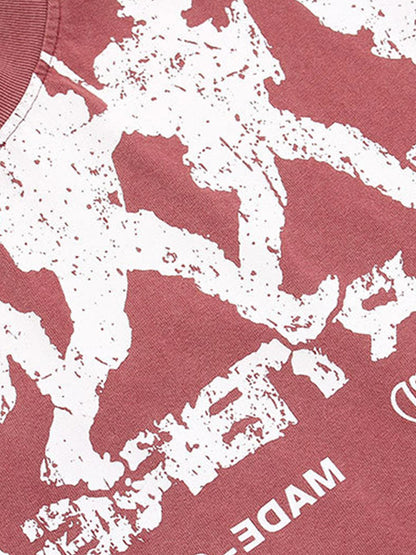 Rock Style Retro Letter Print T-shirt 