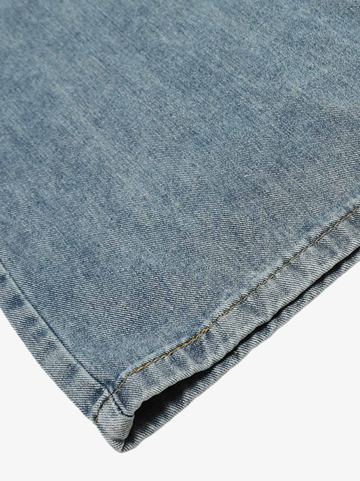 Thesupermade Retro Detachable Strap Multi-Pocket Jeans 