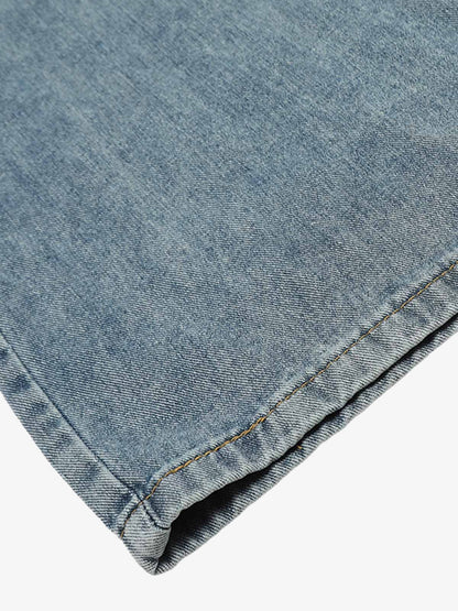 Thesupermade Retro Detachable Strap Multi-Pocket Jeans 