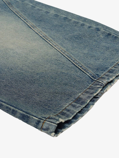 Washed Distressed Barrel Denim Jorts 