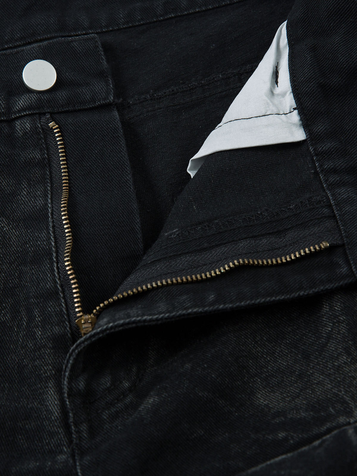 Denim Heavy Washed Distressed Pleated Baggy Jeans - 2282 