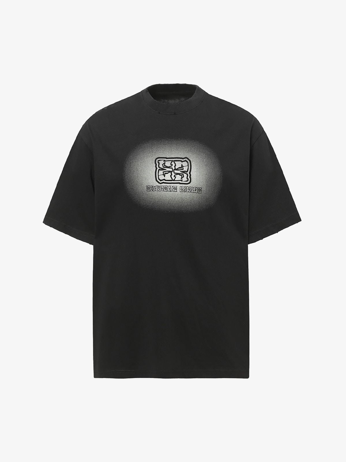 Washed  Patch Embroidery T-shirt 
