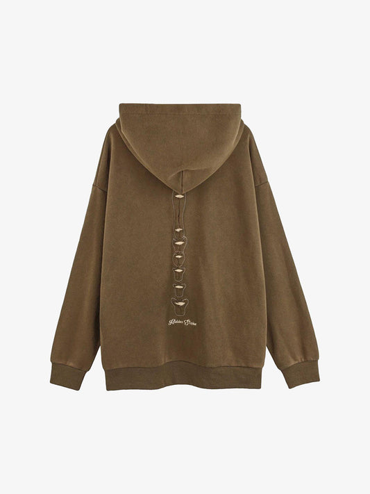 Thesupermade Washed And Aged Hooded Sweatshirt  - 1674 