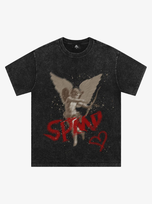 Thesupermade Washed Angel Print T-shirt 