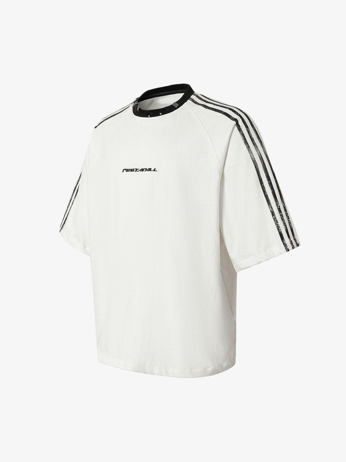 Heavy Washed Street Metal Collar T-shirt 