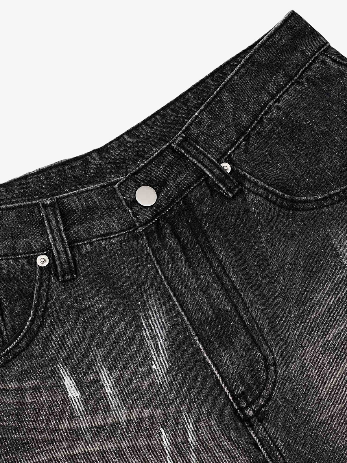 Thesupermade High Street Hip Hop Distressed Washed Jeans 