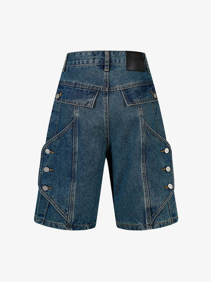 Thesupermade High Street Washed Distressed Denim Shorts 