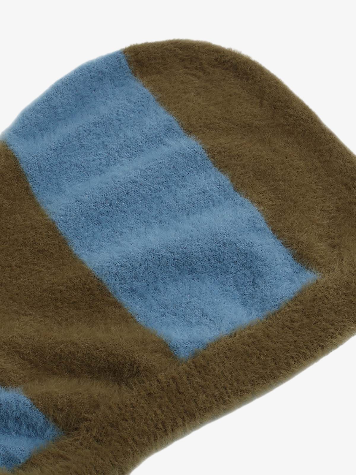 Thesupermade Hooded Striped Knit Sweater 