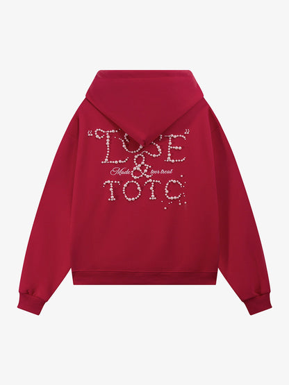 Street Beaded Loose Hoodie 