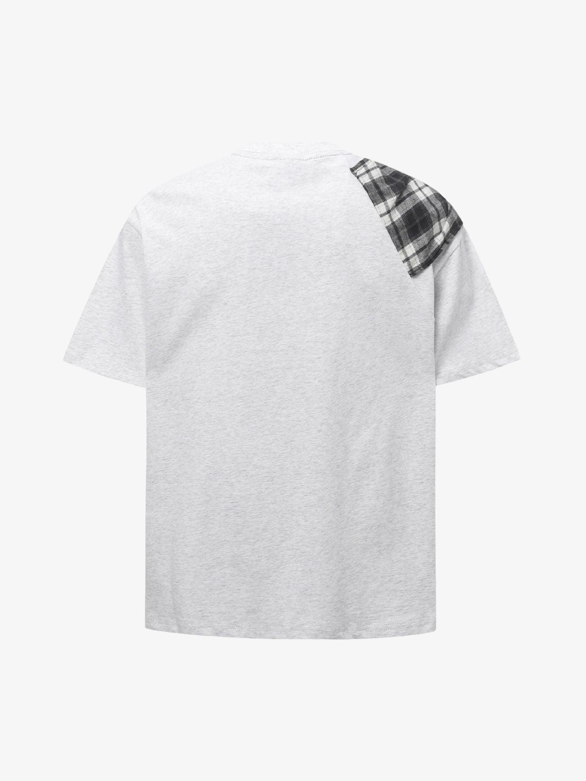 Plaid Scarf Crew Neck T-Shirt 