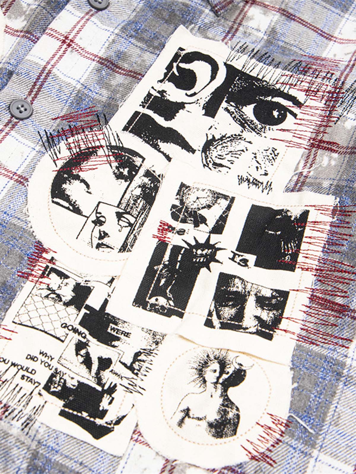 Retro Cleanfit Patch Embroidered Plaid Shirt 