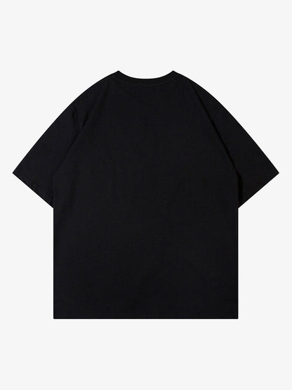 Thesupermade High Street Motorcycle Print Asymmetric T-shirt 