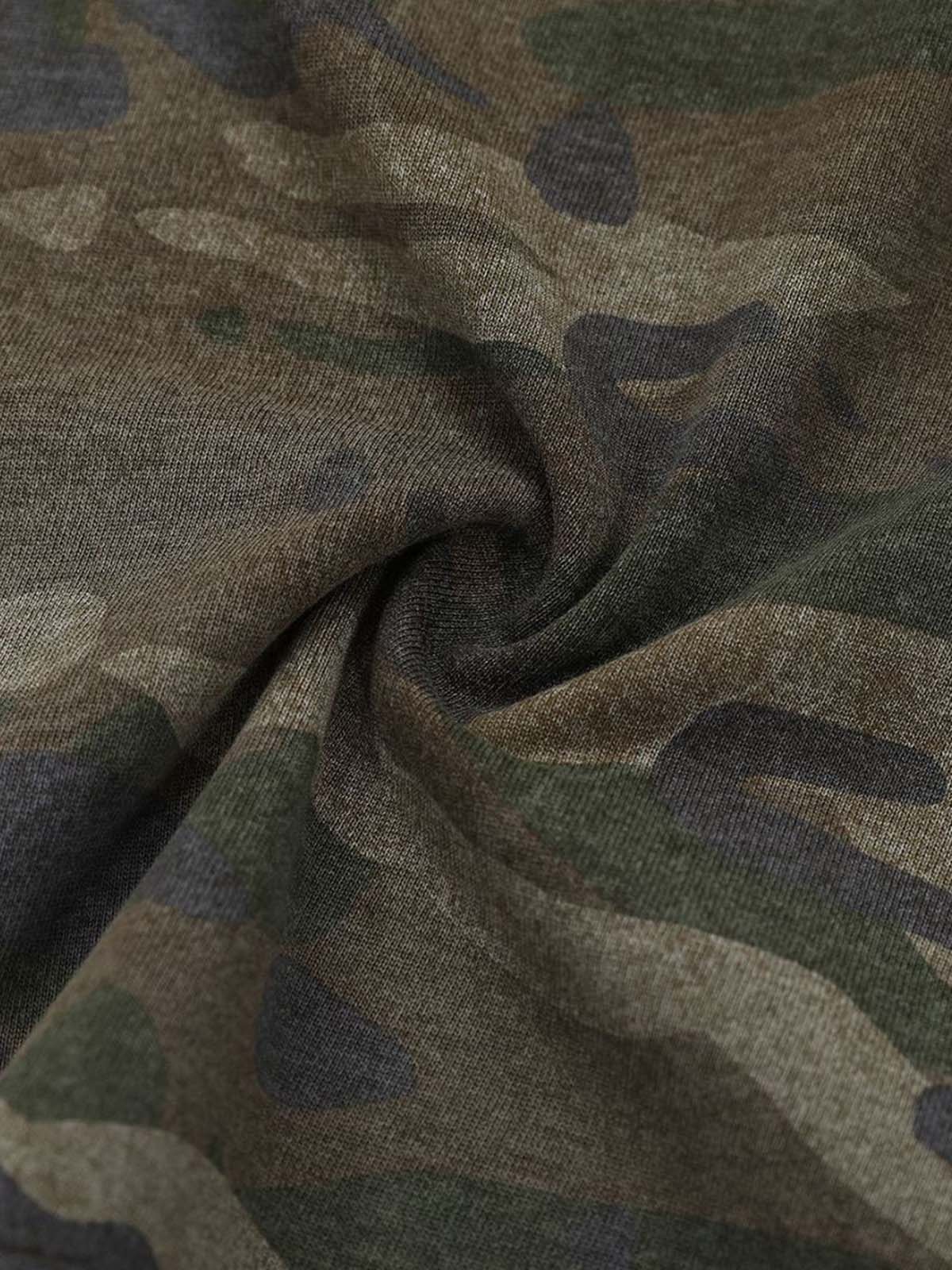 Camouflage Patchwork Graphic T-Shirt 