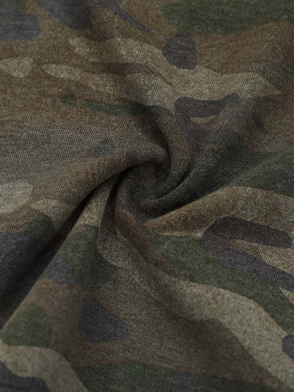 Camouflage Patchwork Graphic T-Shirt 