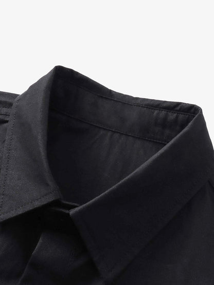 Retro Letter Print Short Sleeve Shirt - 2426 