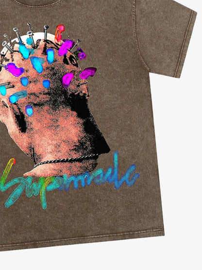 Thesupermade Street Artistic Painted Portrait T-shirt 