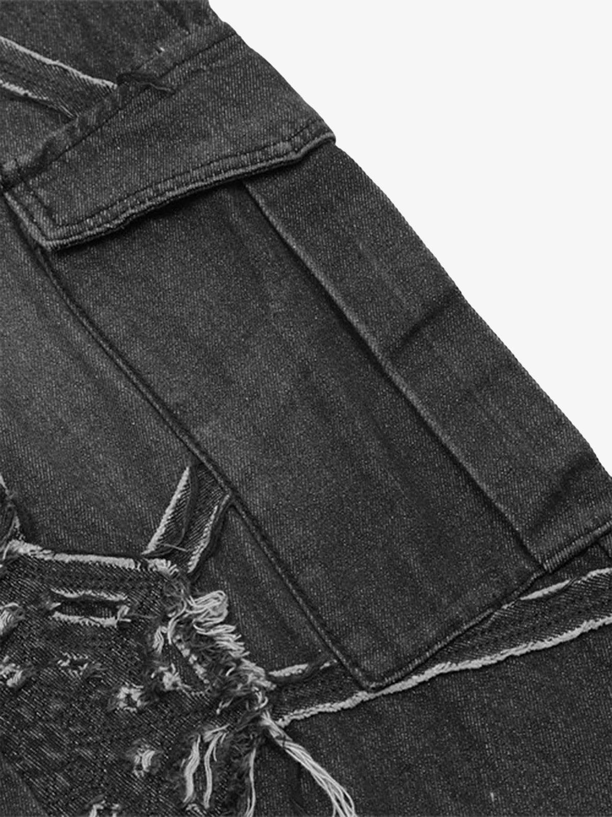 Thesupermade High Street Hip-Hop Spider Web Denim Pants-1512 